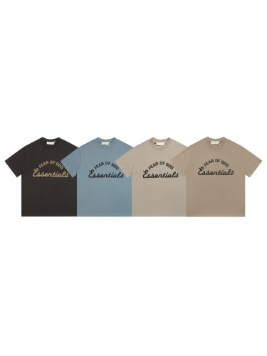 Curved cursive script letter, brown, loose-fitting, drop-shoulder, short-sleeved T-shirt 4 colors 29053727