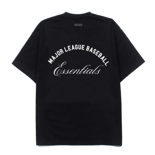 Vintage contrast color baseball silhouette logo black loose short-sleeved T-shirt 29053623