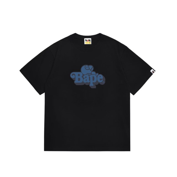 Blue font little monkey print T-shirt 2 colors 29055757