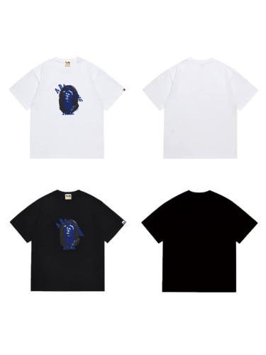 Black gorilla head curved letter print T-shirt 2 colors 29055773