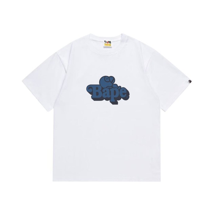 Blue font little monkey print T-shirt 2 colors 29055757