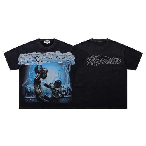 Football Catch Moment Rhinestone Print Washed Tee 29060785