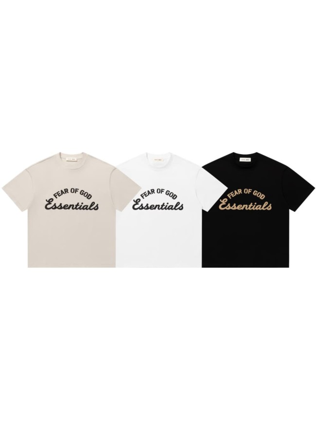 Cursive letter round neck drop shoulder laid-back casual three-color short sleeve 3 colors 29060615