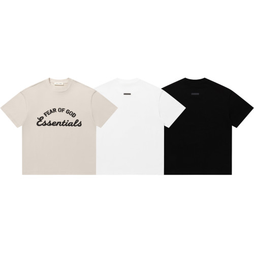 Cursive letter round neck drop shoulder laid-back casual three-color short sleeve 3 colors 29060615