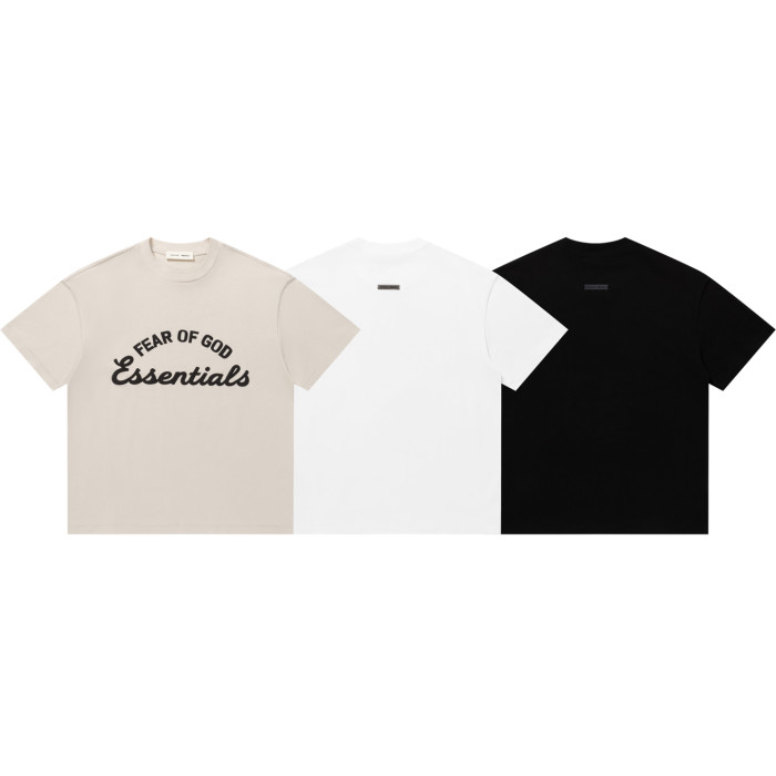 Cursive letter round neck drop shoulder laid-back casual three-color short sleeve 3 colors 29060615