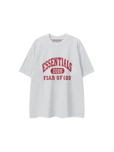 Curved vintage letter heather gray loose drop shoulder short-sleeved T-shirt 29060594
