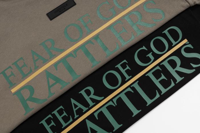 co-branded front and back lettering brown and black loose-fitting drop-shoulder  T-shirt 2 colors 29060604