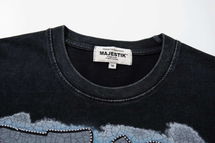Football Catch Moment Rhinestone Print Washed Tee 29060785