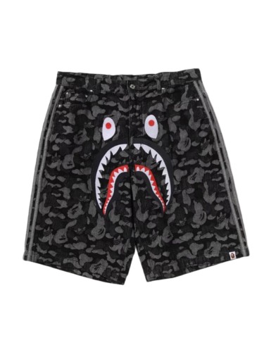 1:1 quality version Jorts Black Camouflage Shark Embroidery Denim Shorts 29060626