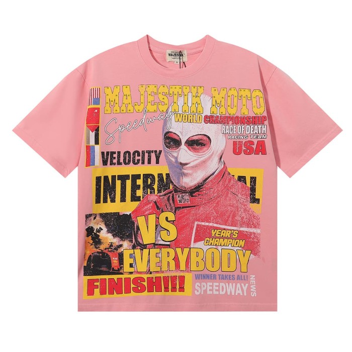 Against The World Racing Rhinestone Print Washed Tee 29060773