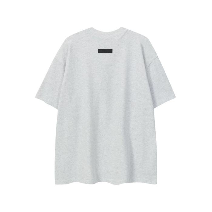 Curved vintage letter heather gray loose drop shoulder short-sleeved T-shirt 29060594