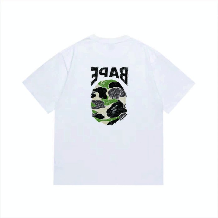 Colorful sketch ape head initial print T-shirt 2 colors 29060630