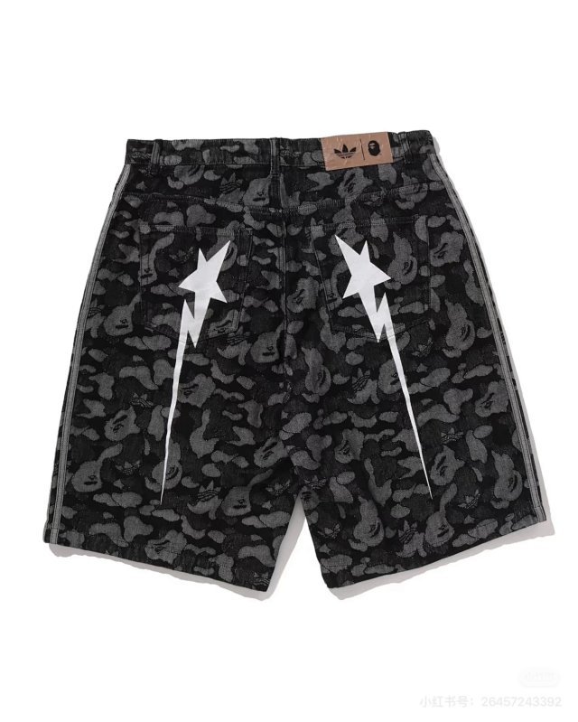 1:1 quality version Jorts Black Camouflage Shark Embroidery Denim Shorts 29060626