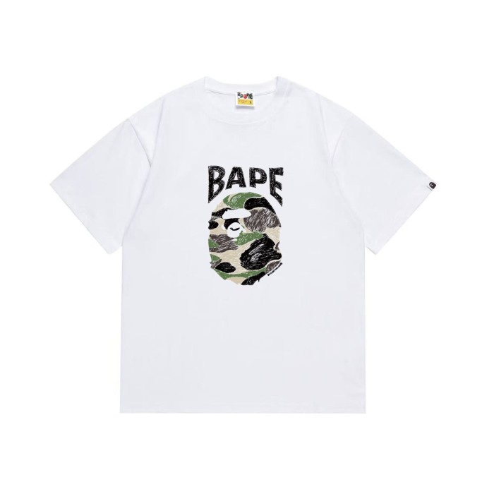 Colorful sketch ape head initial print T-shirt 2 colors 29060630