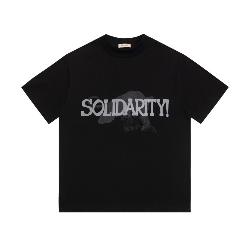 Black Panther Dark Pattern Reversible Slogan Black Base Loose Drop Shoulder T-shirt 29060484