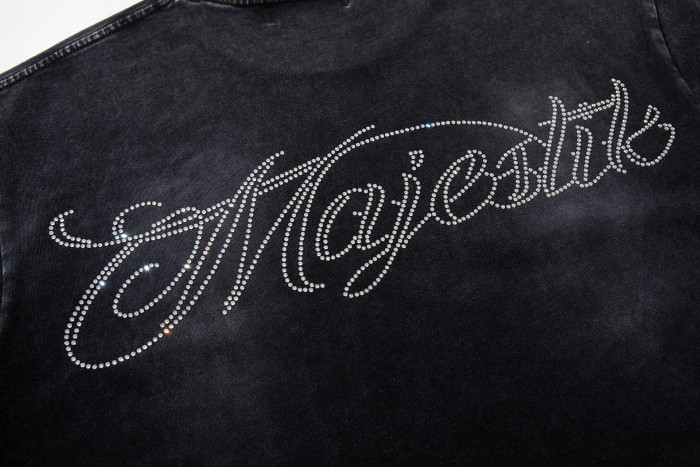 Sunglasses Hip Hop Jesus Rhinestone Print Washed Tee 29060733
