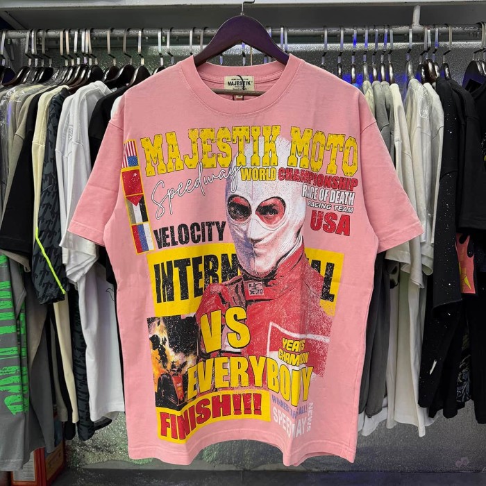 Against The World Racing Rhinestone Print Washed Tee 29060773
