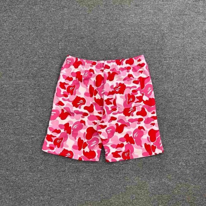 Pink Camouflage All-over Shark Print Casual Cotton Shorts 29060857