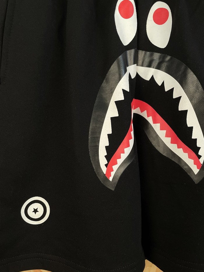 1:1 quality version Solid Black Shark 3D Print Heavyweight Casual Shorts 29060660
