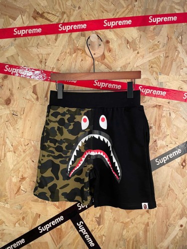 1:1 quality version Green Camouflage & Black Split Shark Print Casual Cotton Shorts 29060794