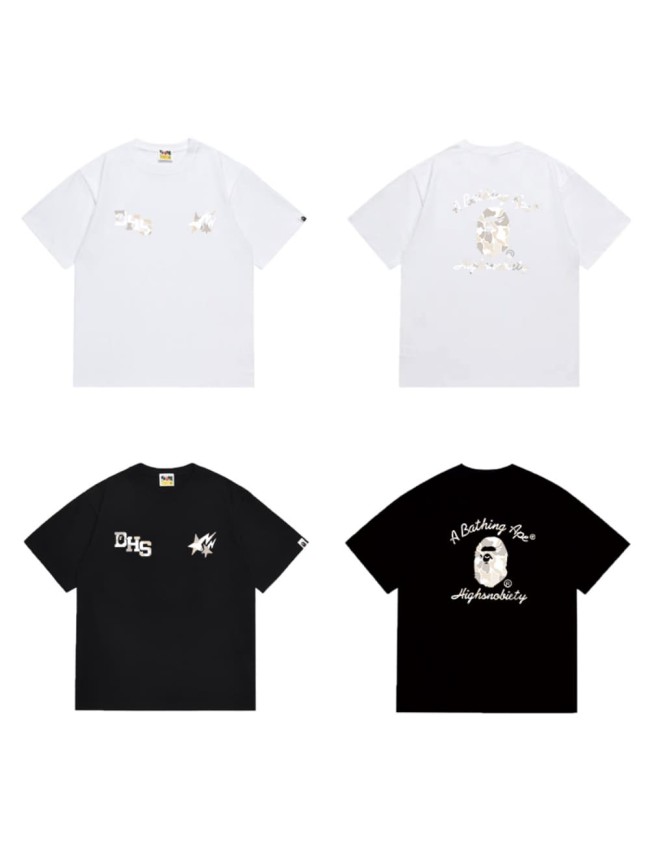 Lightning star camouflage ape man letter print T-shirt 2 colors 29060443