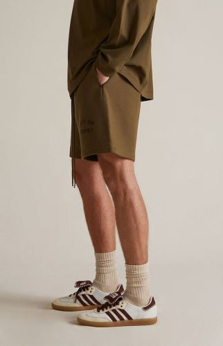 Loose-fitting, drop-crotch, five-inch casual shorts with contrasting side letter embroidery 4 colors 29060838