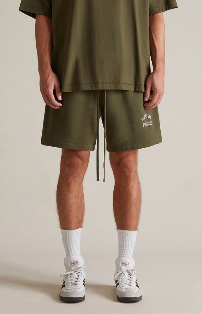 Loose-fitting, drop-crotch, five-inch casual shorts with contrasting side letter embroidery 4 colors 29060838
