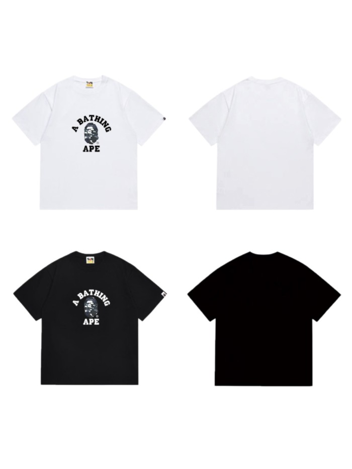 Ape Head Black Camo Print  A BATHING APE  College Logo T-shirt 2 colors 29060342