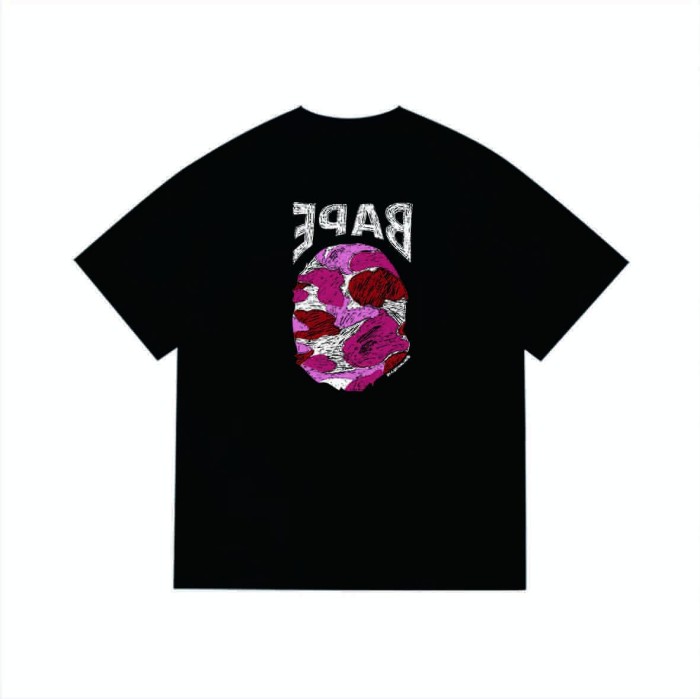 Colorful sketch ape head initial print T-shirt 2 colors 29060630