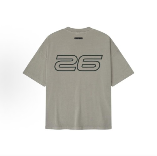 1:1 quality version Washed vintage-style futuristic double-line font logo pure cotton casual T-shirt 3 colors 29060627