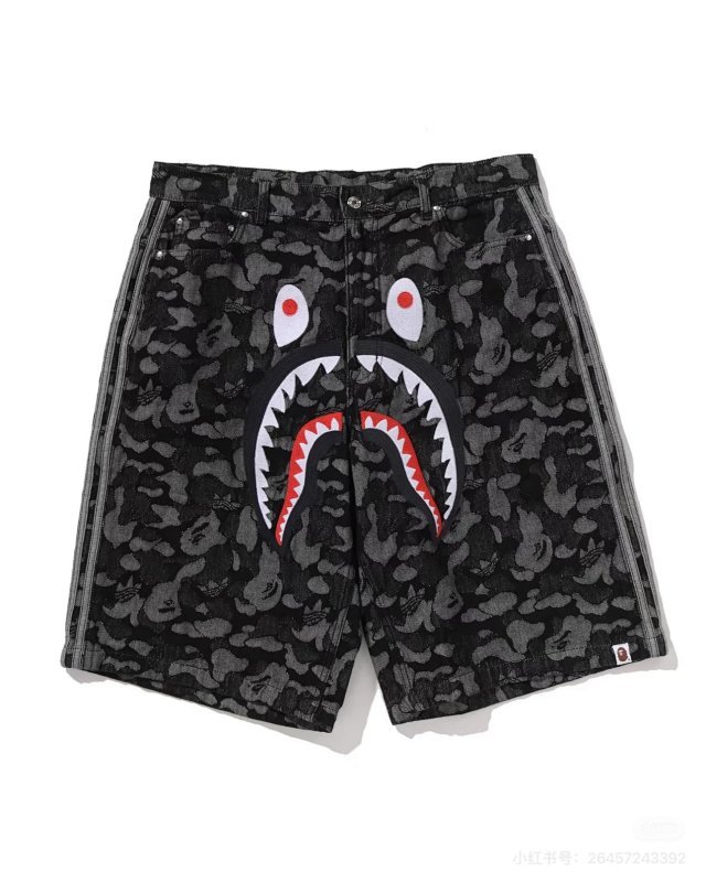 1:1 quality version Jorts Black Camouflage Shark Embroidery Denim Shorts 29060626