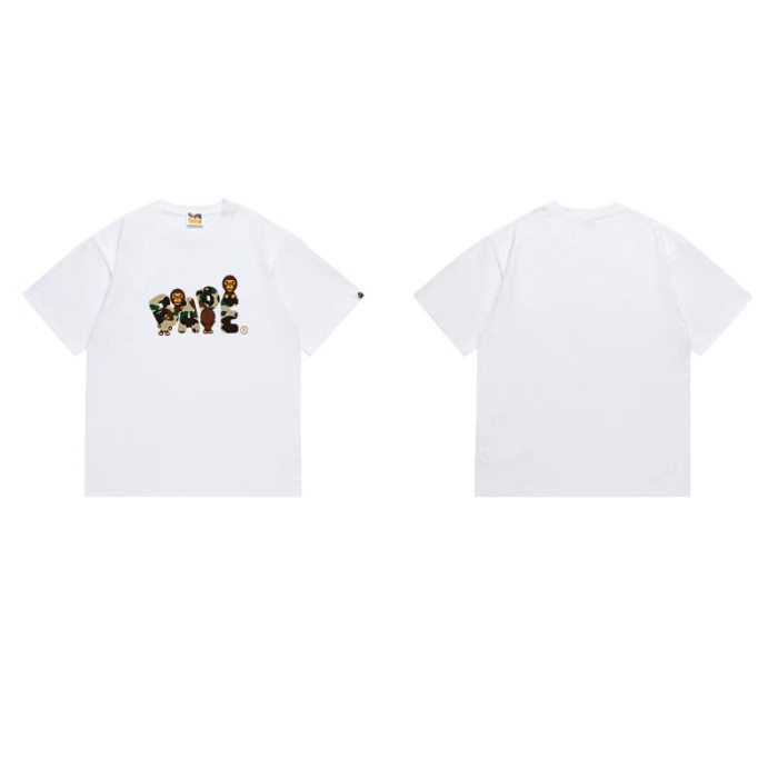 Four little monkeys with camouflage letter prints T-shirt 2 colors 29060345