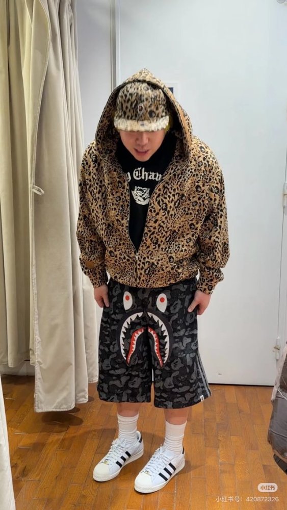 1:1 quality version Jorts Black Camouflage Shark Embroidery Denim Shorts 29060626