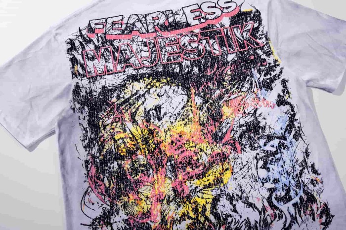 Abstract Graffiti Art Rhinestone Print Washed Tee 29060722