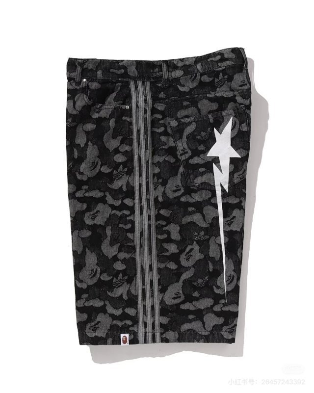 1:1 quality version Jorts Black Camouflage Shark Embroidery Denim Shorts 29060626