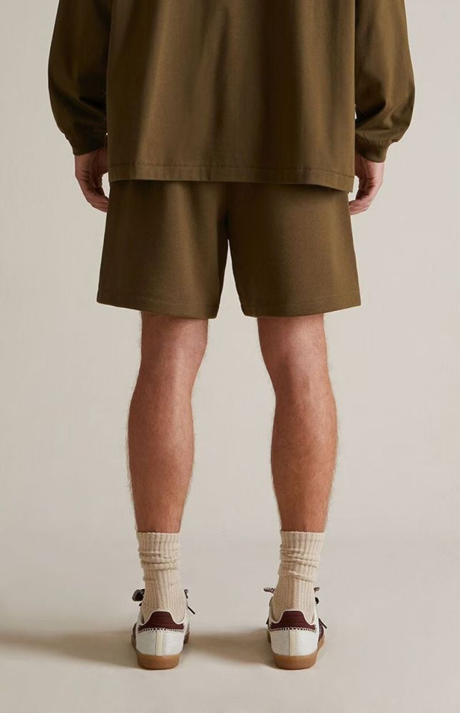 Loose-fitting, drop-crotch, five-inch casual shorts with contrasting side letter embroidery 4 colors 29060838