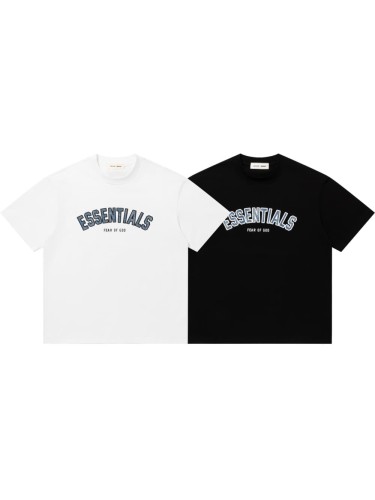Washed denim blue curved letter white and black loose T-shirt 2 colors 29060619