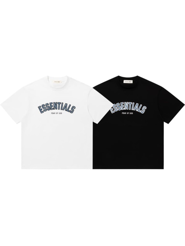Washed denim blue curved letter white and black loose T-shirt 2 colors 29060619