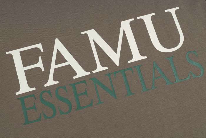 co-branded front and back lettering brown and black loose-fitting drop-shoulder  T-shirt 2 colors 29060604