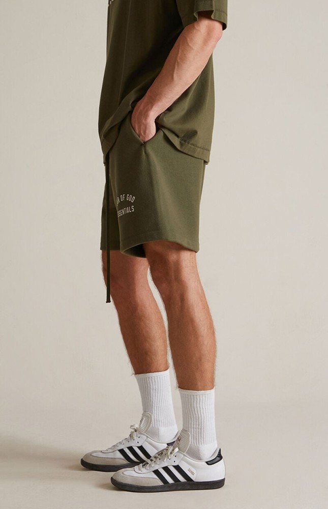 Loose-fitting, drop-crotch, five-inch casual shorts with contrasting side letter embroidery 4 colors 29060838