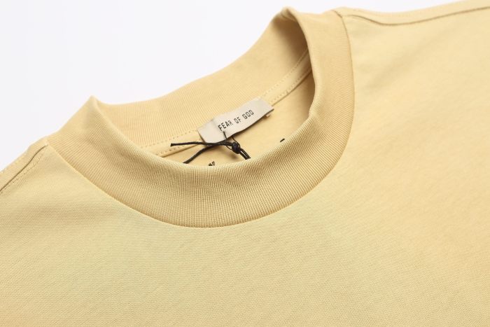 Mainline front and back slogan letters in cream yellow, small high-neck, loose-fitting, T-shirt 29060447