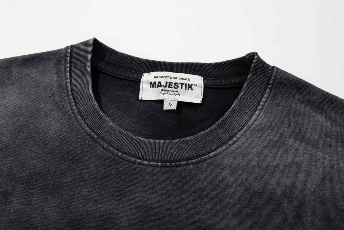 Religious Text Collage Slogan Rhinestone Print Washed Tee 29060739