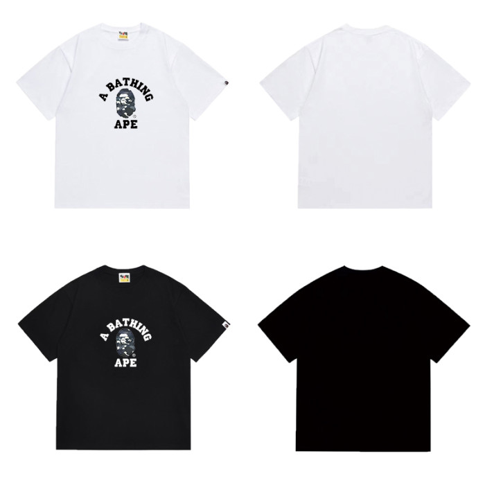 Ape Head Black Camo Print  A BATHING APE  College Logo T-shirt 2 colors 29060342