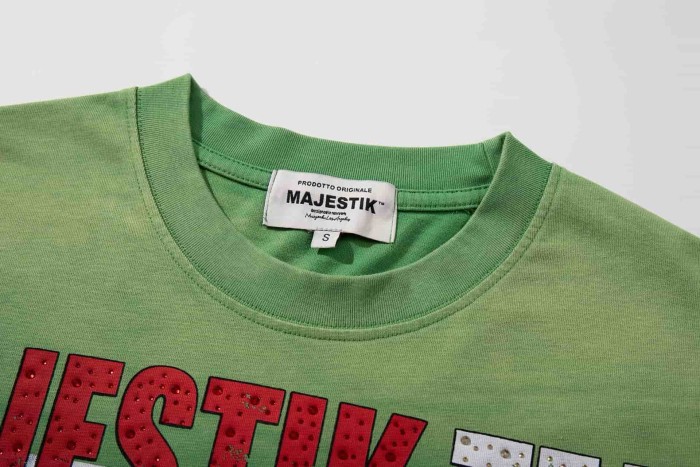 Never Slow Down Slogan Rhinestone Print Washed Tee 29060770