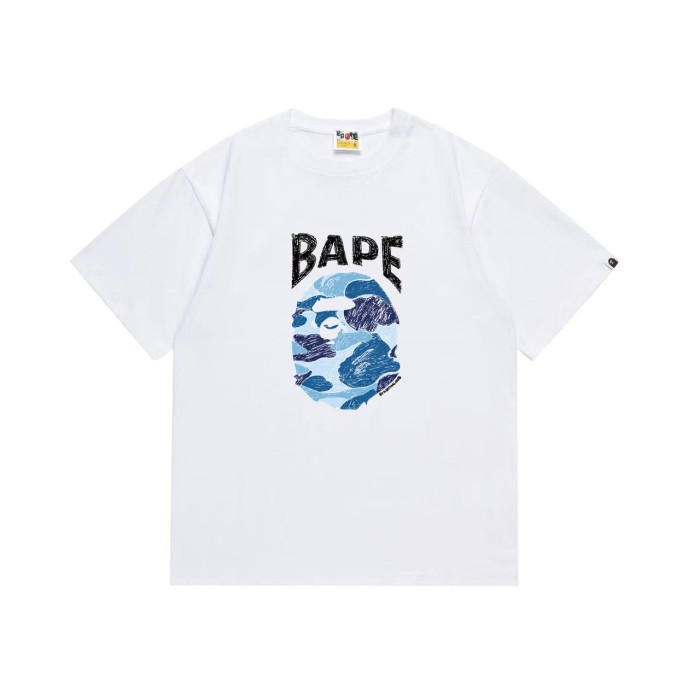 Colorful sketch ape head initial print T-shirt 2 colors 29060630