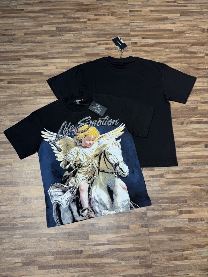 American vintage light luxury angel daily commuting short-sleeved shirt 2 colors 29066587