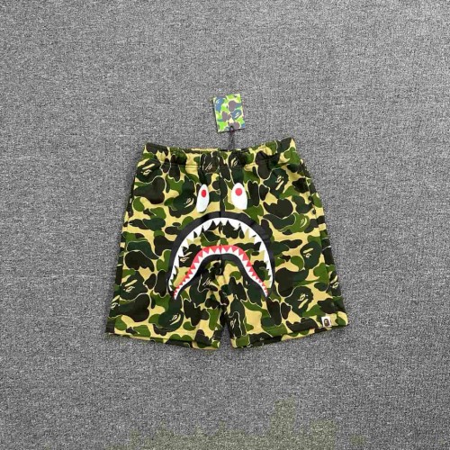 Green Camouflage Shark Print Heavyweight Cotton Casual Shorts 29062620