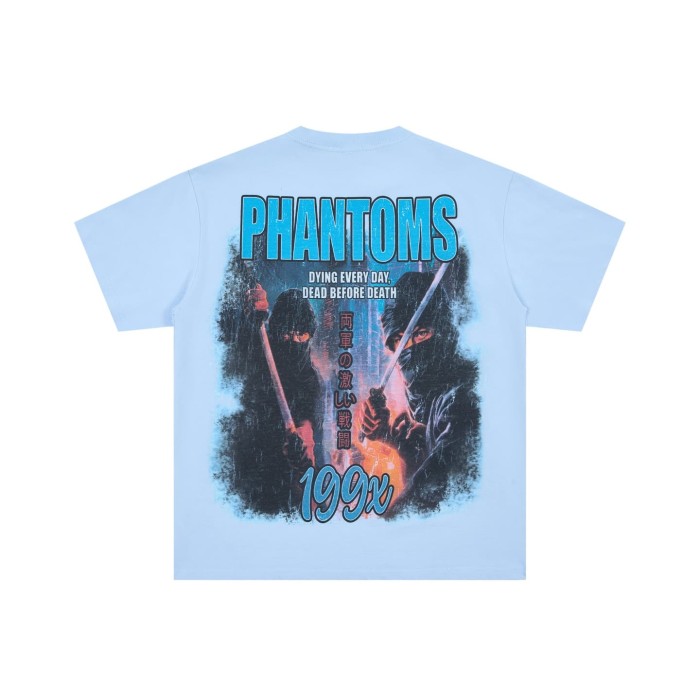 Ninja And Geisha Rhinestone Print Washed Tee 29064546