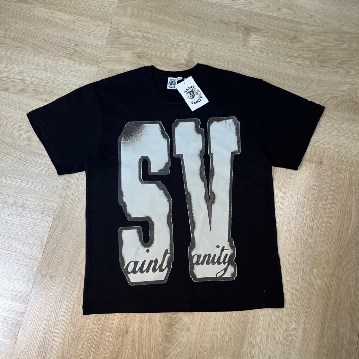 Huge SV initials + handwritten cursive font at the bottom, heavyweight pure cotton T-shirt 29064409