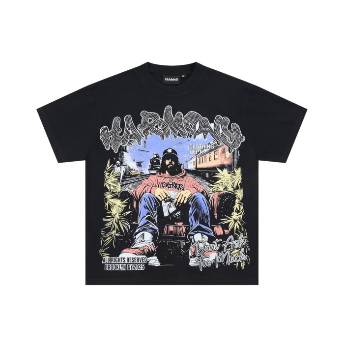 Street Figure Train Rhinestone Print Tee 29066071